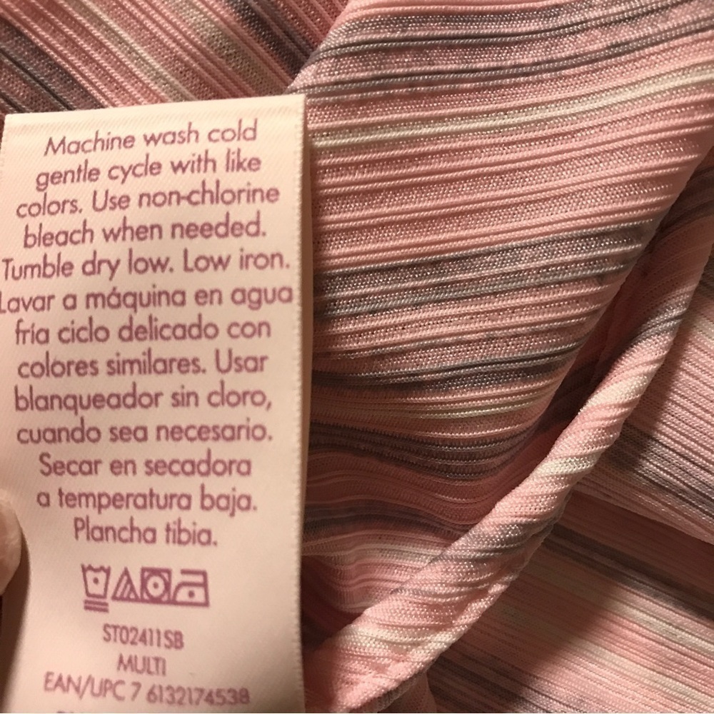 3/$15 *New* secret treasures pink stripe pajama top - Picture 8 of 8
